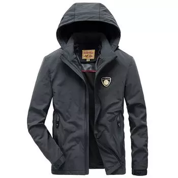 Новые весенние и осенние молодежные топы с капюшоном повседневные куртки мужские куртки модные куртки трендовые S чёрный