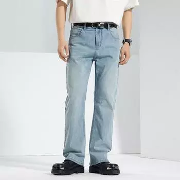 New Spring and Summer American Retro High Street Elastic Micro-flare Floor Trousers Jeans Trousers Men 28