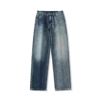 New Spring and Summer Classic Loose Straight-fitting Retro Denim Pants Denim City 28 синий