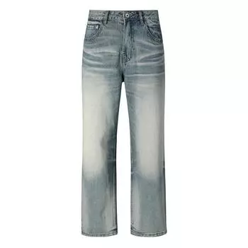 New Spring and Summer Design Design, Water-washed Heavy Industry Straight Jeans Couple Trousers 28
