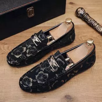 New spring and summer Doudou shoes fashion foot loafers driving men s casual leather shoes trend soft-soled loafers men s shoes 39 хаки