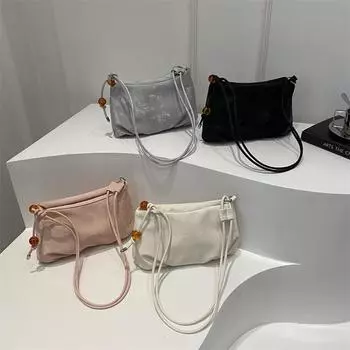 New Spring and Summer Fashion Beautiful Personality and Fashionable Wrinkle Bag Small Square Bag Commuting Style Texture Slanted Women s Bag