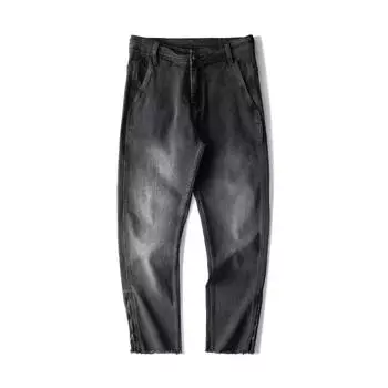 New Spring and Summer Japanese Loose Straight Jeans for Men Versatile Jeans 28 чёрный