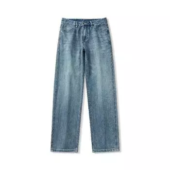 New Spring and Summer Japanese Loose Straight Jeans for Men Versatile Jeans 28 синий