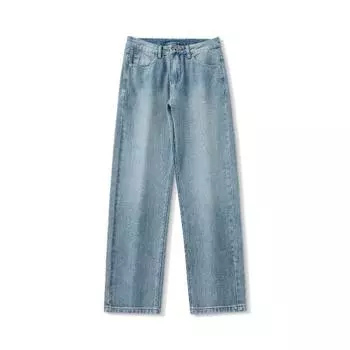 New Spring and Summer Japanese Loose Straight-leg Pants Jeans Men s Versatile Jeans 28 синий