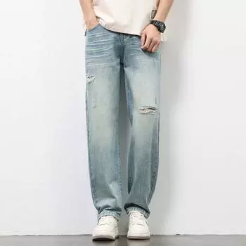 New Spring and Summer Jeans American Loose Straight Casual Versatile Trousers 28