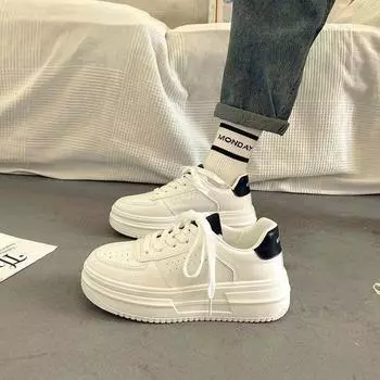 New spring and summer little white shoes women s ins tide thick-soled muffin shoes heightening versatile sports and leisure board shoes 35