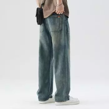 New Spring and Summer Loose Straight American High Street Retro Trendy Jeans Men s Trousers 28