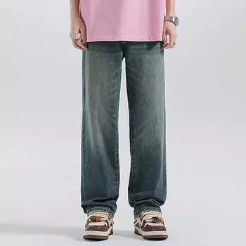 New Spring and Summer Loose Straight Jeans Retro High Street Wide-leg Trousers 28