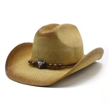 New Spring And Summer Men S And Women S Western Denim Straw Straw Hat Shading Knight Hat Sun Hat M56-58cm хаки