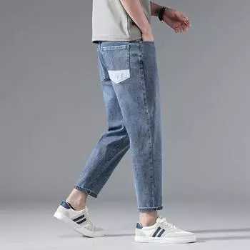 New Spring and Summer Men s Nine-point Pants Slim-fitting Thin-foot Pants Korean Version 9-point Jeans 28
