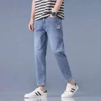 New Spring and Summer Men s Nine-point Pants Slim-fitting Thin-foot Pants Korean Version 9-point Jeans 28