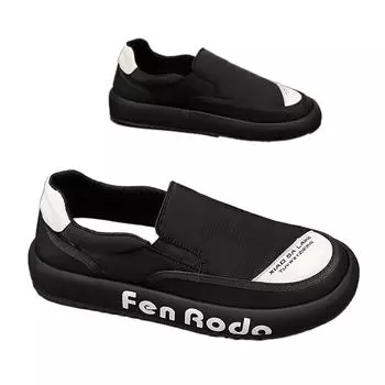 New Spring and Summer One-pedal Lazy Shoes Breathable Low-top Casual Board Shoes Canvas Shoes Men s Cloth Shoes 39 чёрный