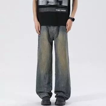 New Spring and Summer Scimitar Pants Dirty Pants Burned Fried Salt Water Washing Street Jeans Trousers 29