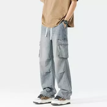 New Spring and Summer Scimitar Pants Dirty Pants Burned Fried Salt Water Washing Street Jeans Trousers M