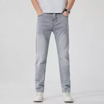 New Spring and Summer Slim Jeans Fitted Small Straight Light-colored Thin Men s Pants 28
