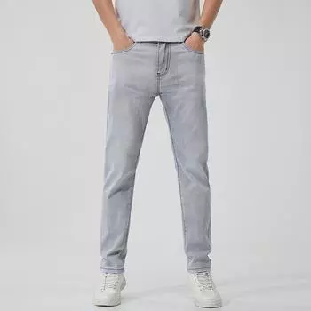 New Spring and Summer Slim Straight Stretch Light Color Jeans Business Casual Jeans 28