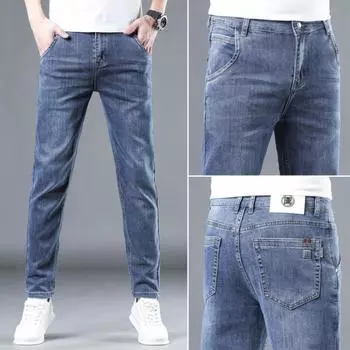 New Spring and Summer Thin Men s Slim Straight Stretch Color Bottom Casual Jeans 28
