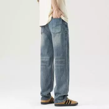 New Spring and Summer Wide-leg High Street Retro Loose Straight Jeans for Men 28