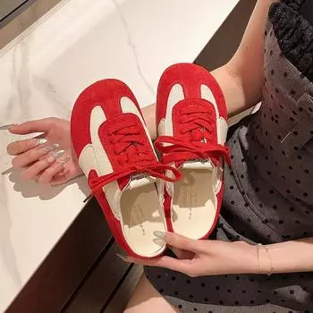 New spring and summer women s slippers lace-up bag head drag casual shoes soft sole not tired shoes 35
