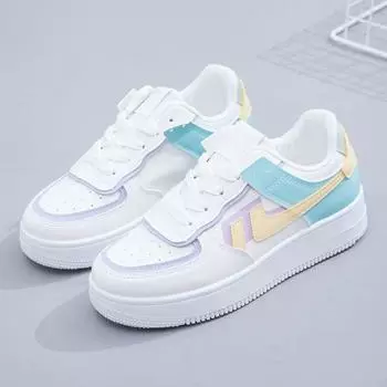 Новые весенне-осенние модные спортивные туфли на плоской подошве со шнуровкой и круглым носком, нескользящие, удобные, повседневные женские туфли 35