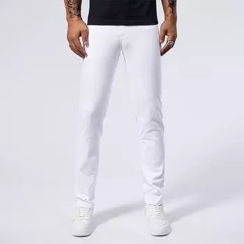New Spring Denim Men s White Casual Stretch Small Straight Jeans 28 белый