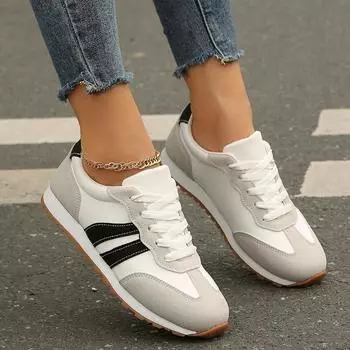 Новые весенне-осенние женские кроссовки для ходьбы на платформе в стиле пэчворк повседневные кроссовки для бега на открытом воздухе вулканизированная женская обувь большого размера 43 36 бежевый