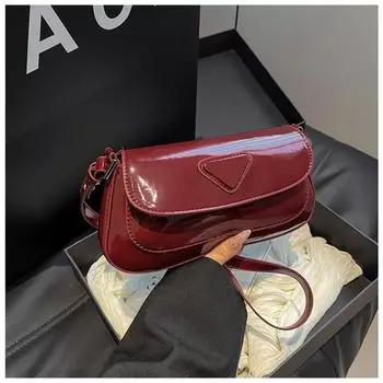 New Spring Fashion Versatile Bag Women s Bag Textured Niche Shoulder Bag Faxia Underarm Oblique Span Bag красный