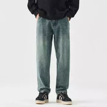 New Spring Jeans Men s Loose Straight Vintage Washing Wide-leg Pants Jeans 28