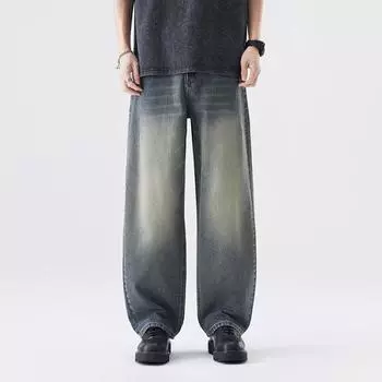 New Spring Loose Scimitar American High Street Wide-leg Pants Men s Jeans Trousers 28