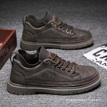 New spring men s shoes men s casual leather shoes tooling Martin boots men s waterproof and non-slip work labor insurance youth tide shoes 39