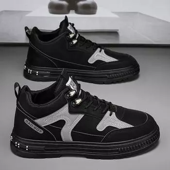 New spring men s shoes versatile men s casual sports board shoes men s British style flat heel strap mesh shoes 39