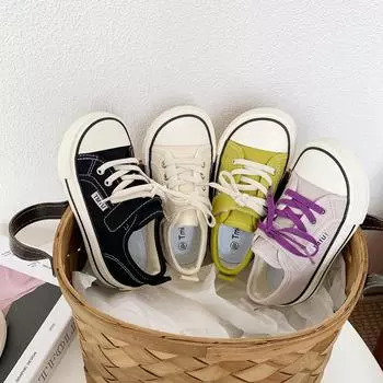 Новые весенние туфли из парусины с квадратной головкой, спортивная обувь для девочек, размер маленький, средний, большой, детская, универсальная, дышащая, обувь для сноуборда Zapatillas 20-insole13.5cm бежевый