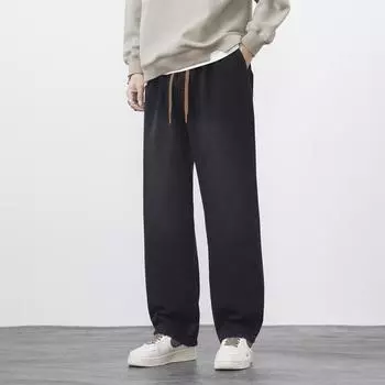 New Spring Style High Street Straight Wide-leg Jeans American Casual Long Pants for Boys M