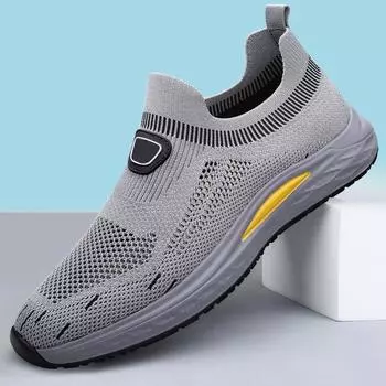 New Spring Summer Casual Shoes Breathable Men Sneakers New Trendy Mesh Shoes Fashion Men Treking Footwear Comfort Outdoor Shoes 38 чёрный