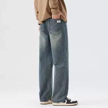 New Spring Wide-leg Jeans Men s Loose Straight Men s Casual Trousers 28