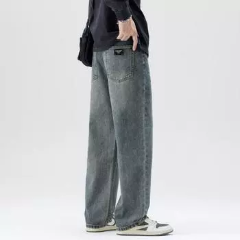 New Spring Wide-leg Jeans Men s Loose Straight Men s Casual Trousers 28