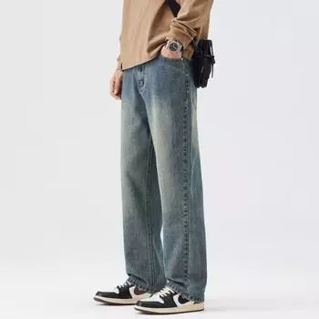 New Spring Wide-leg Jeans Men s Loose Straight Men s Casual Trousers 28