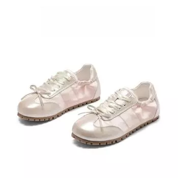 Новые весенние женские балетки, модные элегантные туфли с круглым носком и перекрестными ремешками, женские удобные балетки в уличном стиле на мягкой подошве 35 серебряный