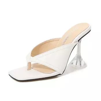 New square head high-heeled fashion open-toe pinch women s large-size sandals micro-business 35