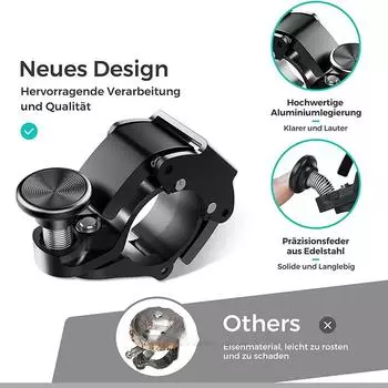 New Stainless Bicycle Bell Ring MTB Cycling Horn Bike Handlebar Bell Crisp Sound Horn for Bicycle Safety Bike Accessories чёрный