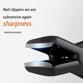 New stainless steel nail clippers with lock anti-splash large opening nail clippers Single large special nail clippers чёрный