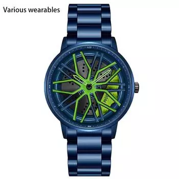 Новые часы со стальным ремешком, простые, креативные, полые, 360-градусные, кварцевые часы, мужские, повседневные, водонепроницаемые часы