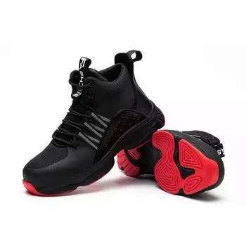 New Steel-toed Safety Shoes, Lightweight, Breathable, Anti-smash, Anti-piercing, Insulated Work Shoes, Plus Size 35-48 50 чёрный