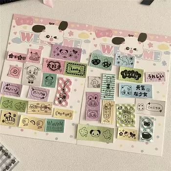 New Steve about 30pcs Cartoon Cute Label Machine Sticker Journal Phone Case Decoration Small Stickers Home Decor
