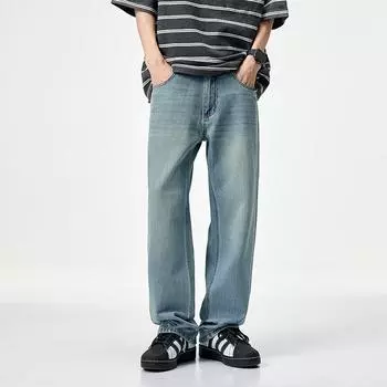 New Straight-fitting Micro-ripped Cat Whisker Straight-fitting Jeans In Summer and Spring 28