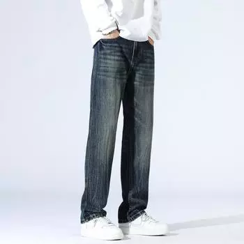 New Straight Tie-dye Towel Sweep Personality Trendy Men s Slim and Trendy Versatile Jeans Long 28