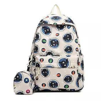 New student backpack trend simple college style large capacity backpack travel couple casual backpack белый