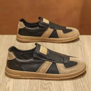 New Student Leather Casual Shoes Men s Sports Shoes Men s Casual Shoes High Quality Durable Sole Slip-on Men s Shoes 42