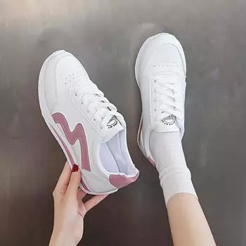 New Style Breathable Little White Shoes Women s Autumn New Girls Sneaker Thick Sole Casual Shoes Woman Sneakers Zapatos Mujer 35 серый